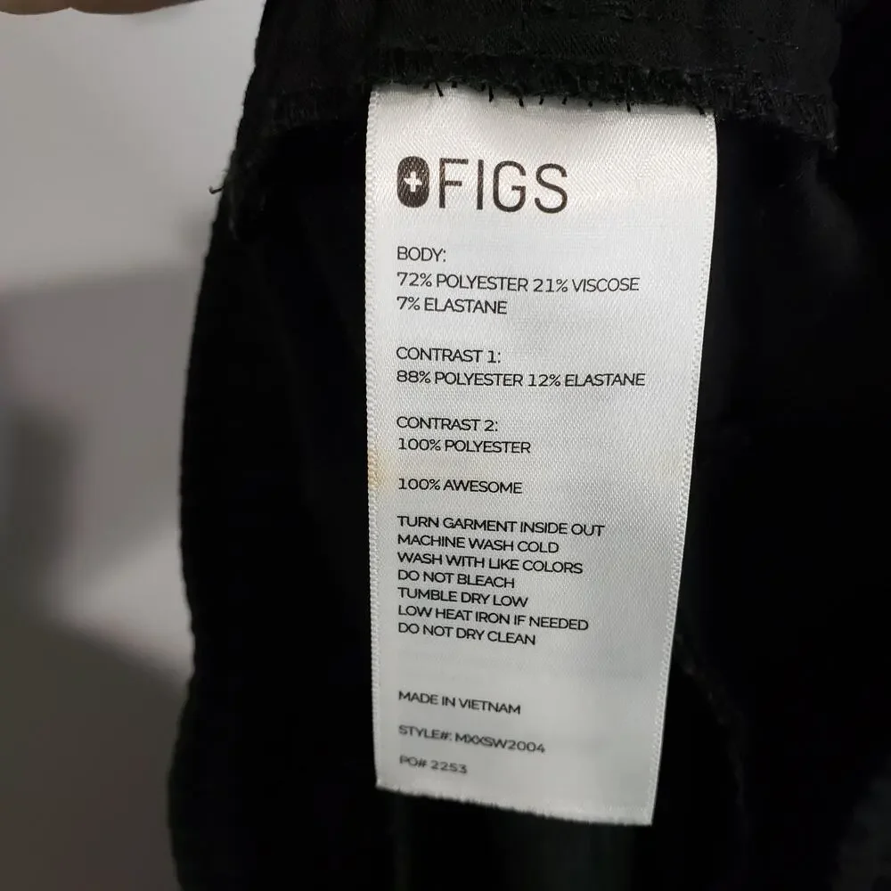 FIGS Tansen Jogger Scrub Pants Black Medical Nurse Uniform M